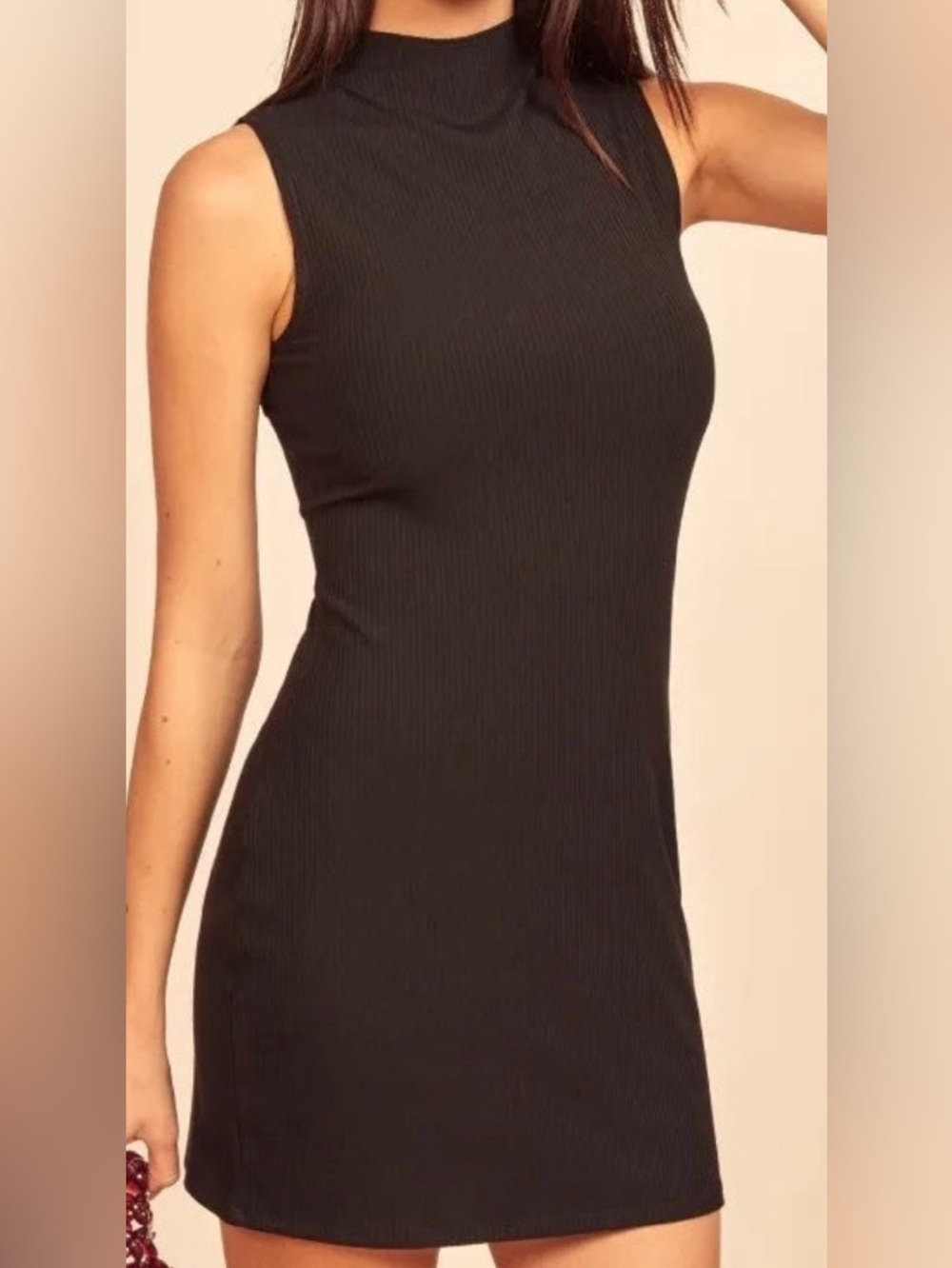 Reformation Sana Dress Black Sleeveless Ribbed Dress Size M NWT - Picture 12 of 12